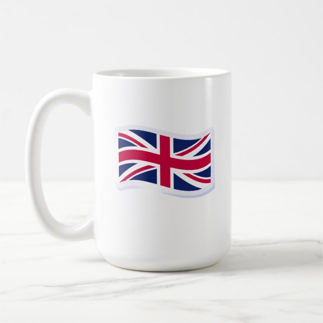 Taza de café blanca con Union Jack (Izquierda)