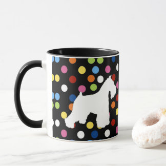 Taza de café blanca del lunar del Schnauzer