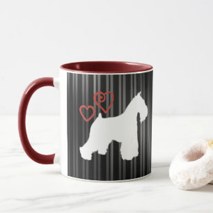Taza de café blanca del Schnauzer
