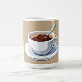 Taza de café blanca en un platillo llena de café