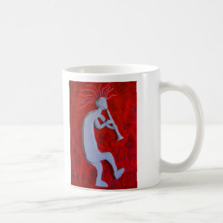 Taza de café blanca grande de Kokopelli