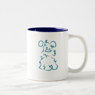 Taza de café blanca miniatura del Schnauzer