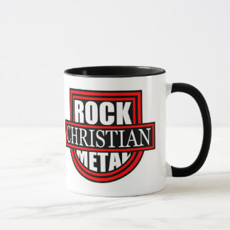 Taza de café blanca/negra de Rock/Metal Cristiano