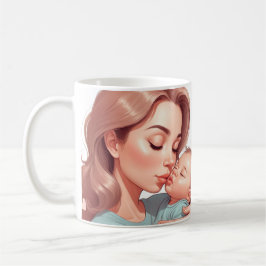 Taza de café blanca para madres