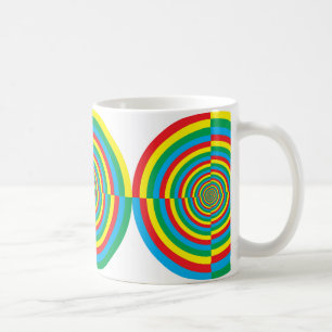 Taza De Café blanco amarillo verde rojo