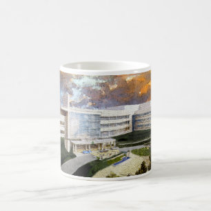 Taza De Café Blanco clásico del centro médico de San Juan