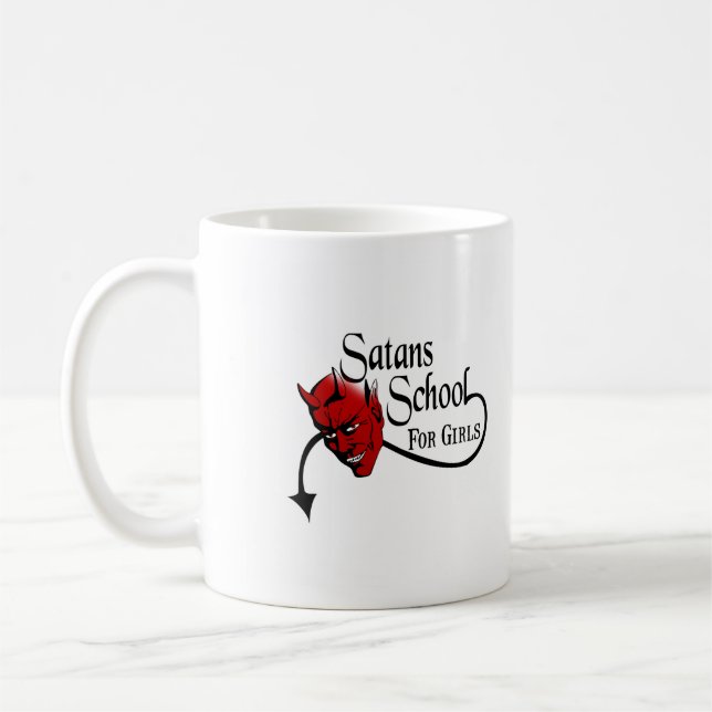 Taza De Café Blanco Cnt de la escuela de Satans (Izquierda)