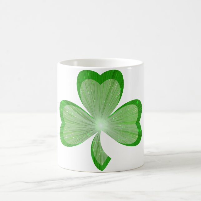 Taza De Café Blanco de la mugre de Shamrock (Centro)
