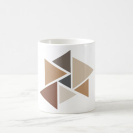 Taza De Café Blanco del patrón geométrico marrón