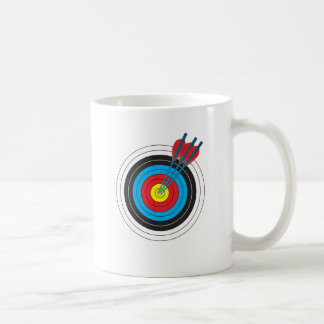 Taza De Café Blanco del tiro al arco con las flechas