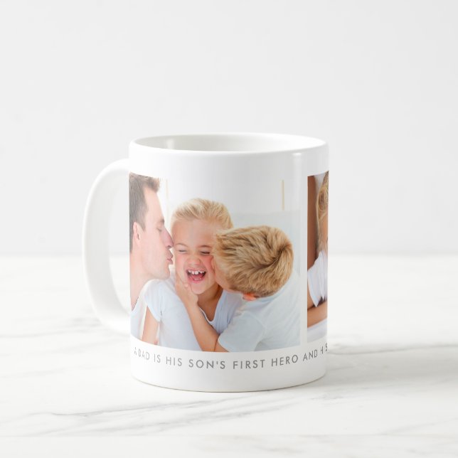 Taza De Café Blanco Dos Collages de fotos Con Mensaje Personali (Anverso izquierdo)