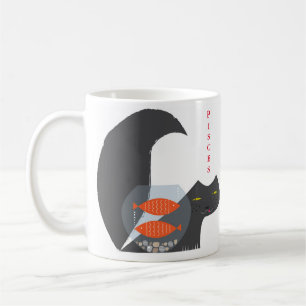 Taza De Café Blanco imagen clásica de la taza/del Piscis-gato