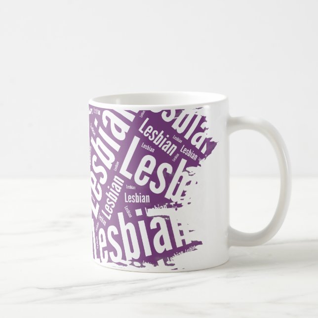 TAZA DE CAFÉ BLANCO LESBIANO DEL MODELO DE LA PALABRA - .PNG (Derecha)