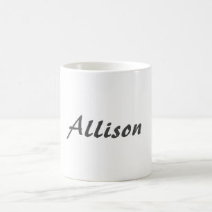 Taza De Café Blanco Minimalista moderno Añadir tu nombre