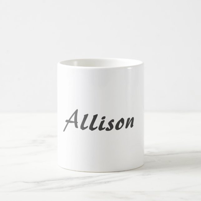 Taza De Café Blanco Minimalista moderno Añadir tu nombre (Centro)