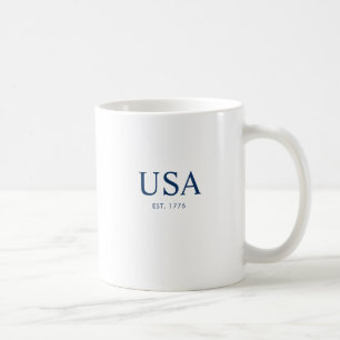 Taza De Café Blanco Moderno Azul EE. UU. Establecido en 1776