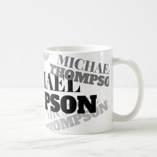 Taza De Café blanco-mug con nombre en negrita de tipo serif gri