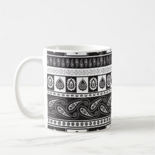 Taza De Café Blanco negro étnico: Patrón eterno