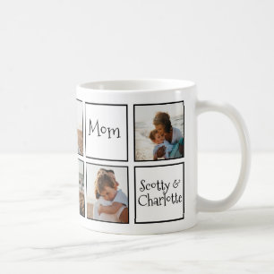 Taza De Café Blanco negro moderno te queremos a mucha mamá 6 F