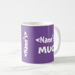 Taza De Café Blanco púrpura personalizado del trío conocido