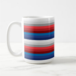 TAZA DE CAFÉ BLANCO ROJO AZUL GRIS