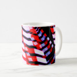 Taza De Café Blanco rojo y azul