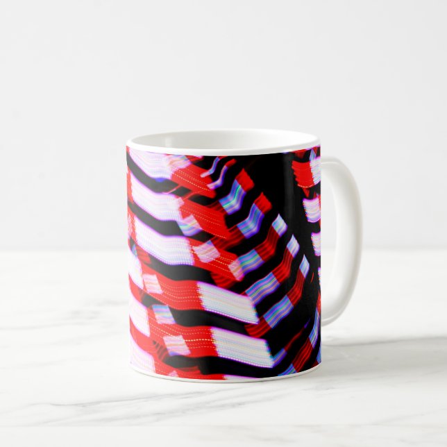 Taza De Café Blanco rojo y azul (Anverso derecho)