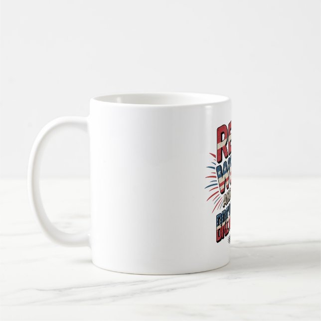 Taza De Café Blanco rojo y estilo de cosecha de vigas (Izquierda)