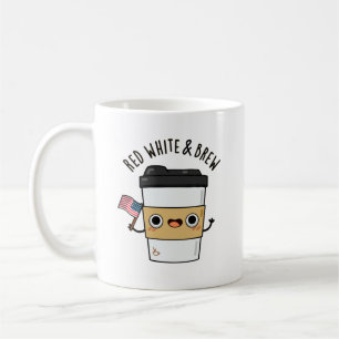 Taza De Café Blanco Rojo Y Famoso Café De Bandera Estadounidens