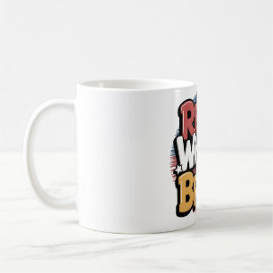 Taza De Café Blanco Rojo y Gráfica divertida