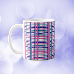 Taza De Café Blanco rosa rosa azul de la Marina Verde azulada P