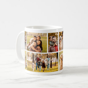 Taza De Café Blanco sencillo de 10 Collages de fotos
