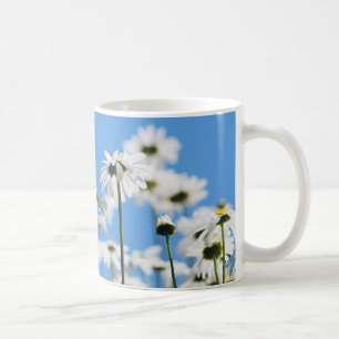 Taza De Café Blanco sobre azul