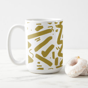 Taza De Café Blanco tribal y oro