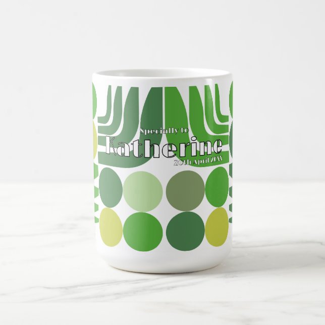 Taza De Café Blanco Verde Bohohemio (Centro)