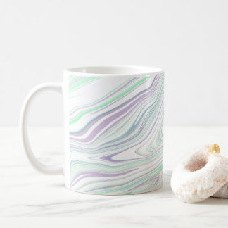 Taza De Café Blanco verde morado marrón azul