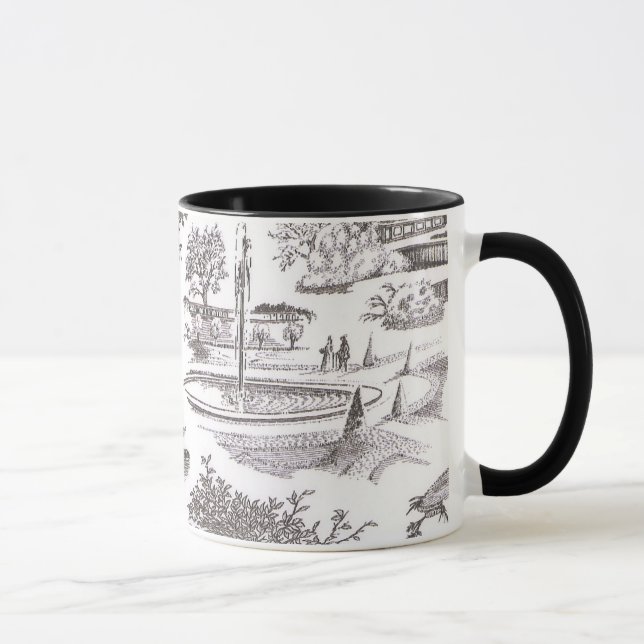 Taza de café blanco y negro de la impresión de (Derecha)