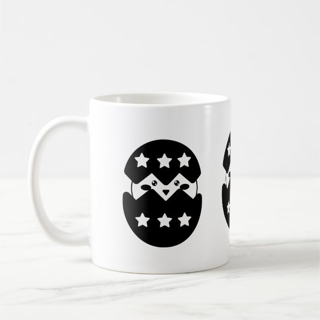 Taza De Café Blanco y negro: El pollo sale del huevo (Izquierda)