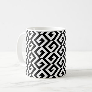 Taza De Café Blanco y negro geométrico