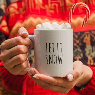 Taza De Café Blanco y negro minimalista "Dejen que nieve"
