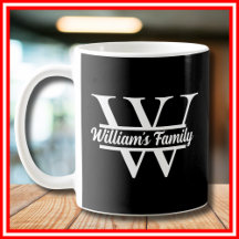 Blanco y negro | Monograma de nombre de familia si