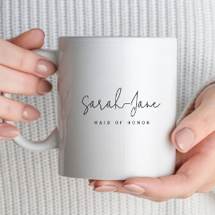 Taza De Café Blanco y Negro Nupcial