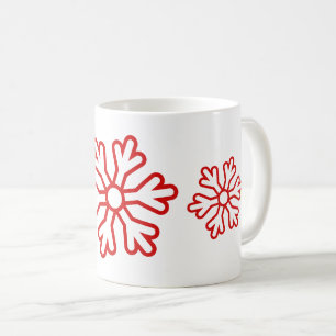 Taza De Café Blancos copos de nieve rojos