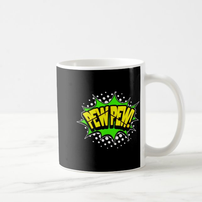 Taza De Café ¡Blaster láser pew-pew! palabra de acción cómic (Derecha)