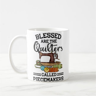 Taza De Café Blessed Are The Quilters Funny Quilting Sewing Sew
