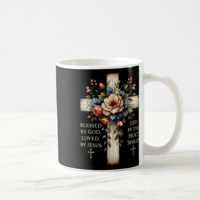 Taza De Café Blessed By God Loved By Jesus Funny Easter Jesus C (Derecha)