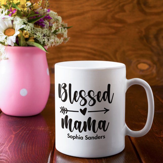 Taza De Café Blessed Mama Cute Mom (Subido por el creador)