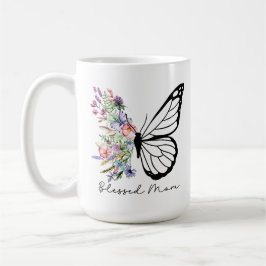 Taza De Café Blessed Mom Floral Butterfly