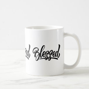 Taza De Café Blessed white coffee mug