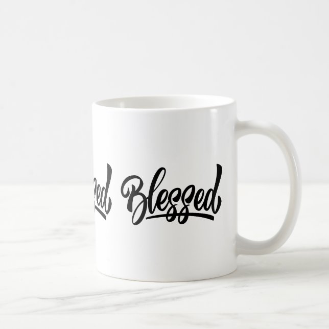 Taza De Café Blessed white coffee mug (Derecha)